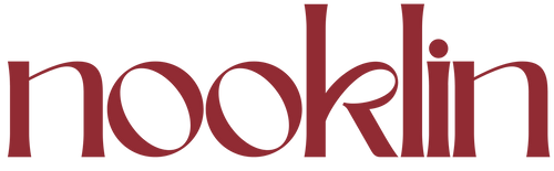 Red 'nooklin' logo on a transparent background